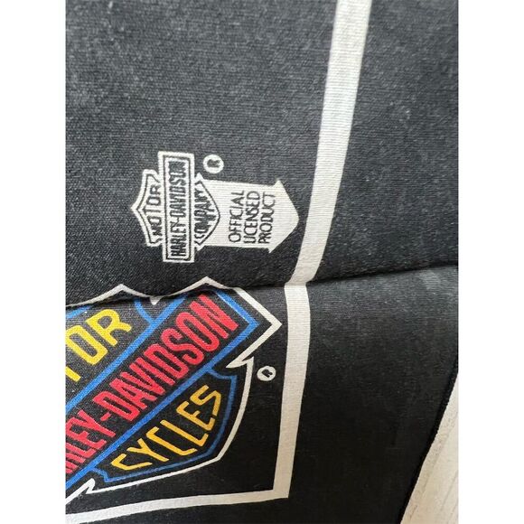 Vintage Harley Davidson Black Bandana Handkerchief 1980s Original USA - Picture 3 of 4